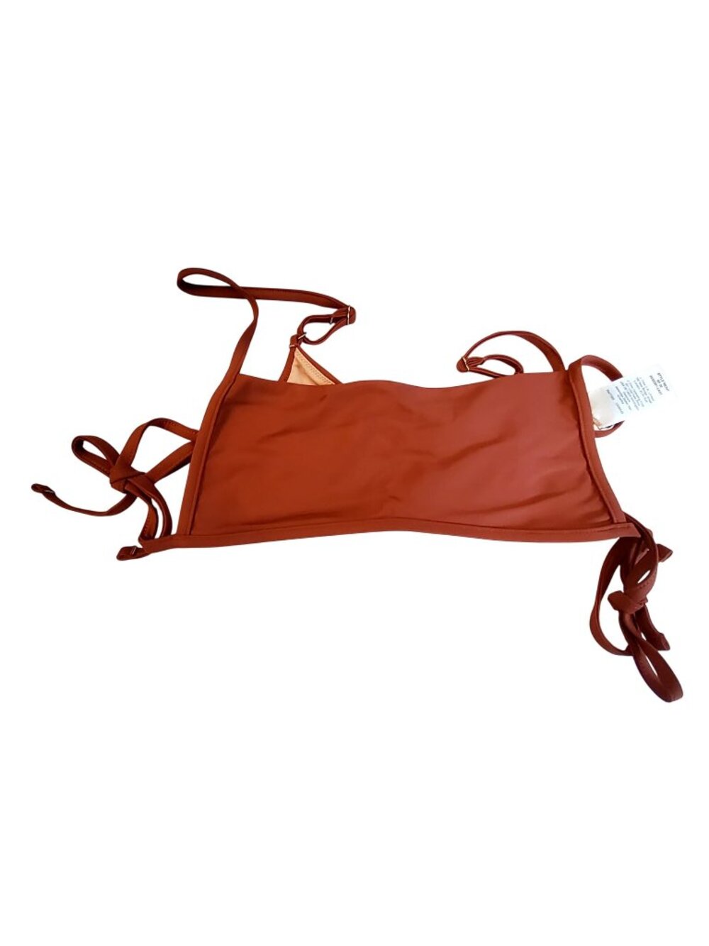 Madewell XS Rust Bikini Top With Adjustable Ties Recycled Polyester & Elastane